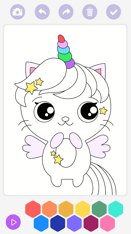 Unicorn Cat Coloring Book Screenshot 1