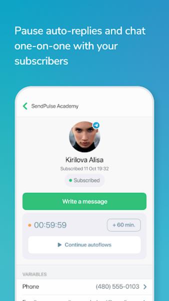 SendPulse Chatbots ภาพหน้าจอ 2