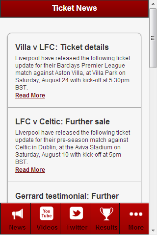 Schermata Liverpool Football News 0