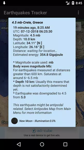 Earthquakes Tracker Schermafbeelding 2