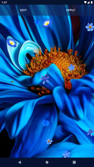 Blue Flowers Live Wallpaper Schermafbeelding 3