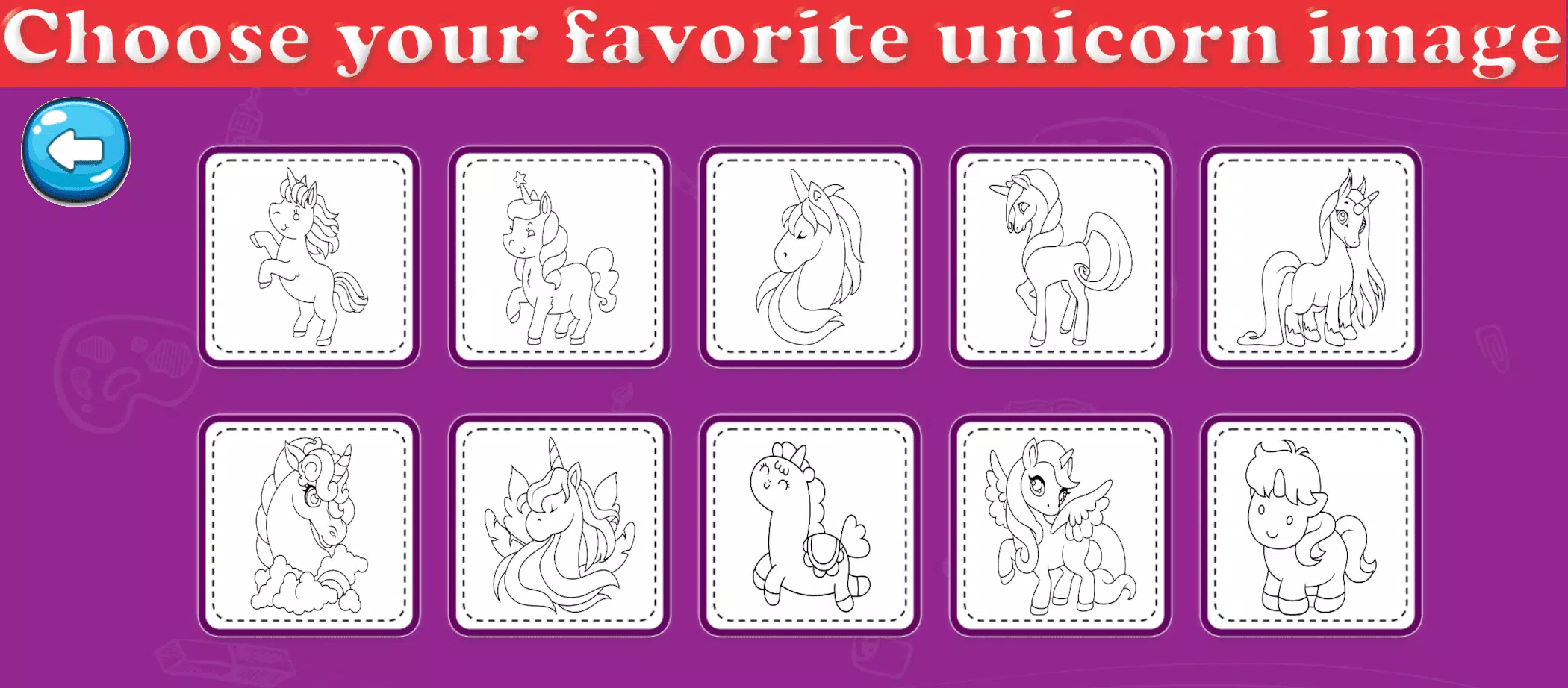 Little Unicorn Coloring Pages 스크린샷 2