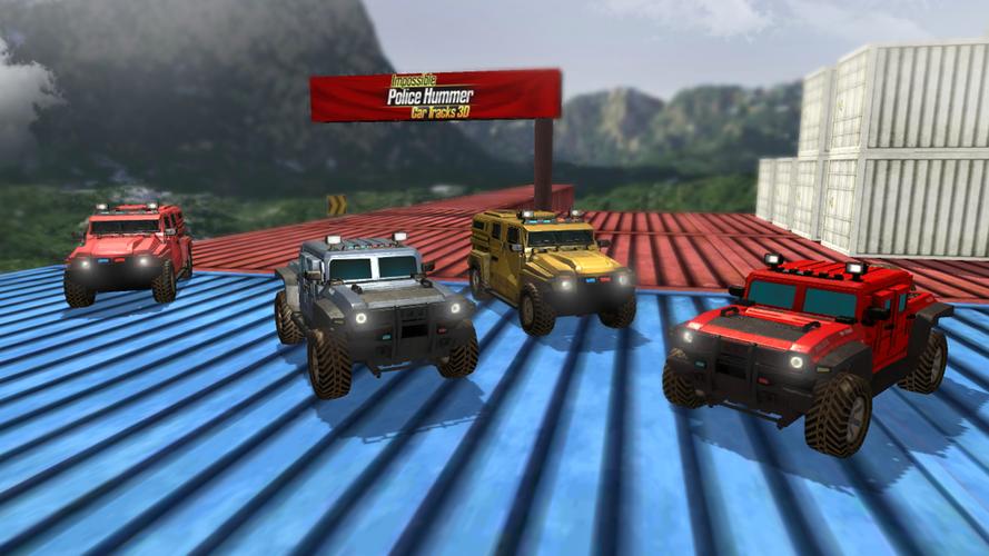 Impossible Ramp Hummer Car 3D Captura de tela 3