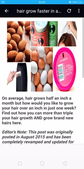 Schermata How to grow hair faster 0