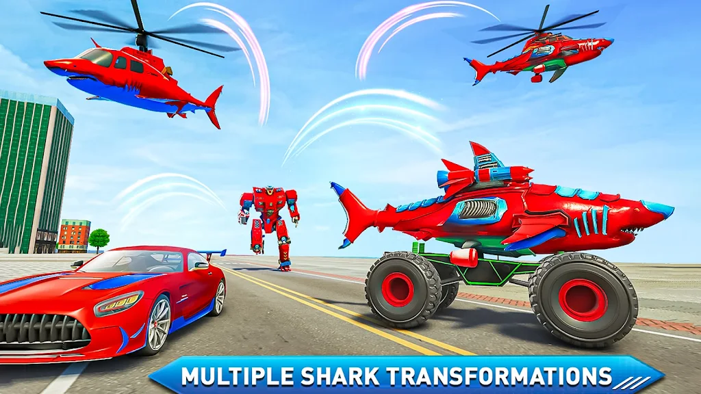 Monster Truck Robot Shark Game Zrzut ekranu 3