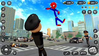 Stick Rope Hero Superhero Game Schermafbeelding 3