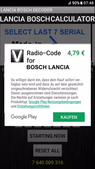 Bosch Lancia Radio Code Decode Captura de pantalla 2