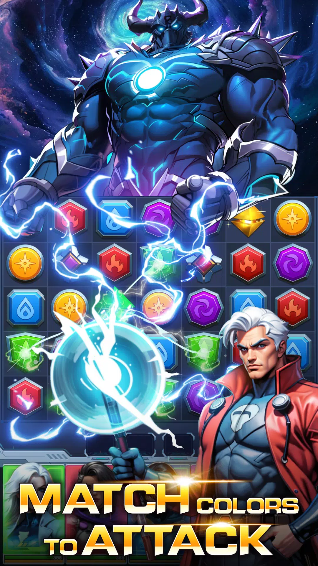 Superhero & Puzzles Match3 RPG Screenshot 0