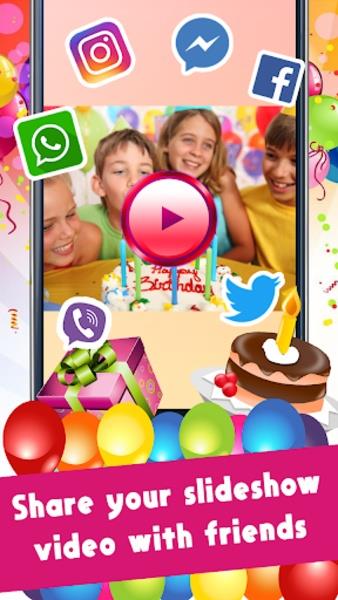 Happy Birthday Video Maker With Music And Photos 螢幕截圖 1