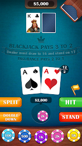Casino BlackJack 21 Card Game 螢幕截圖 1