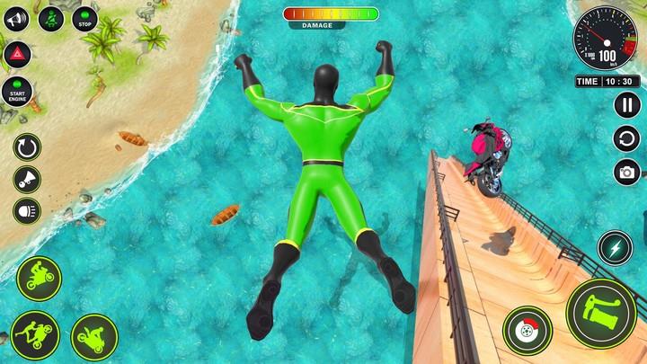 Superhero Bike Mega Ramp Games 스크린샷 3