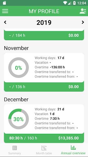 Working Timer - Timesheet Schermafbeelding 2