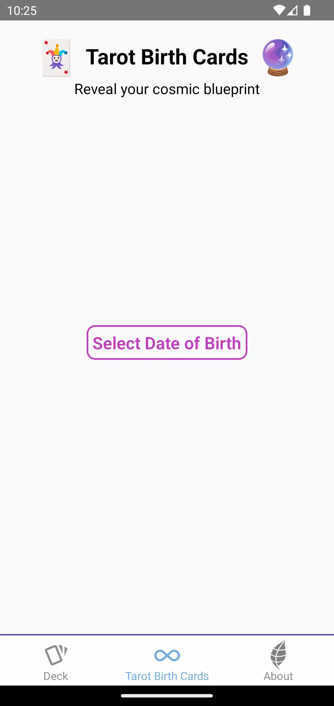 Tarot Birth Cards Captura de tela 0
