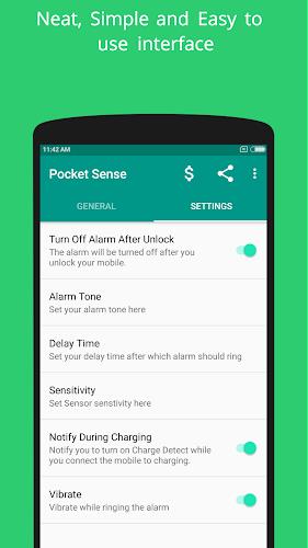 Pocket Sense - Theft Alarm App Schermafbeelding 1