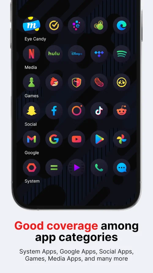 Hera Dark: Circle Icon Pack Captura de pantalla 3