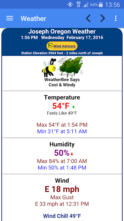 Joseph Oregon Weather Captura de tela 0