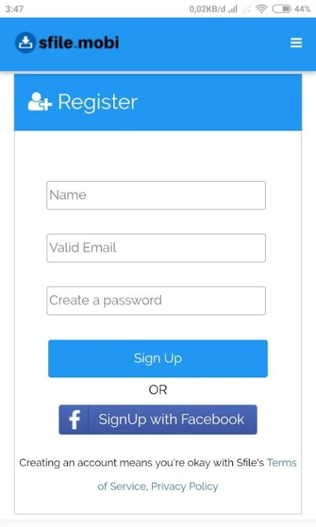 Sfile Mobi - Monetizing Your File স্ক্রিনশট 0