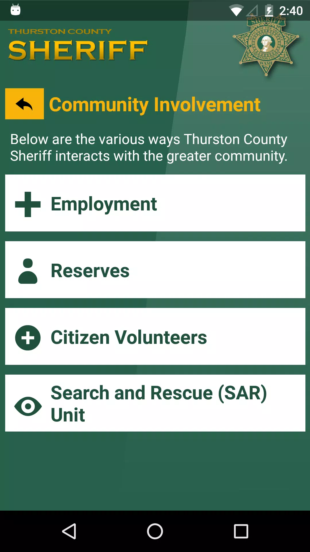 Thurston County Sheriff 螢幕截圖 3