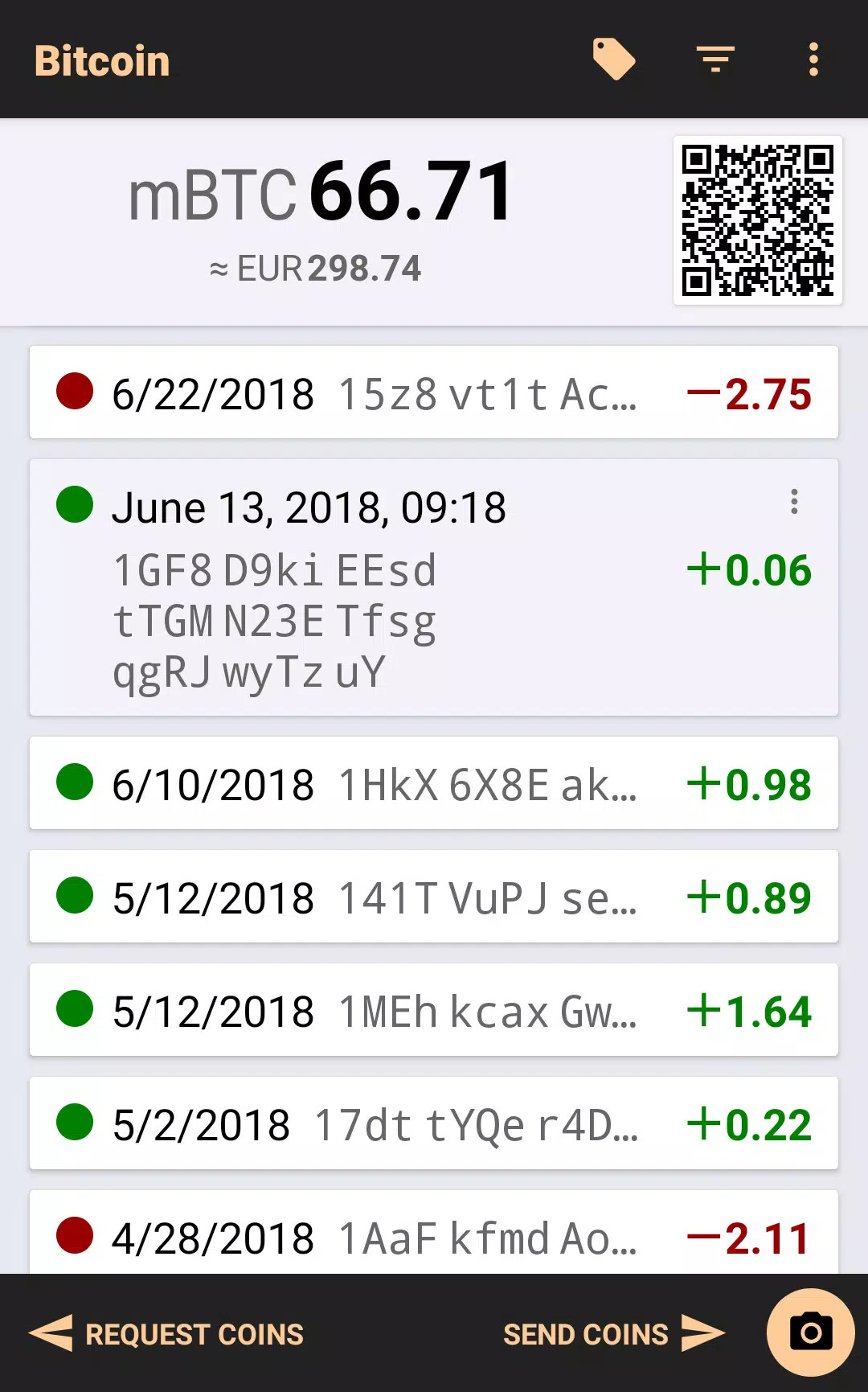 Bitcoin Wallet 螢幕截圖 0