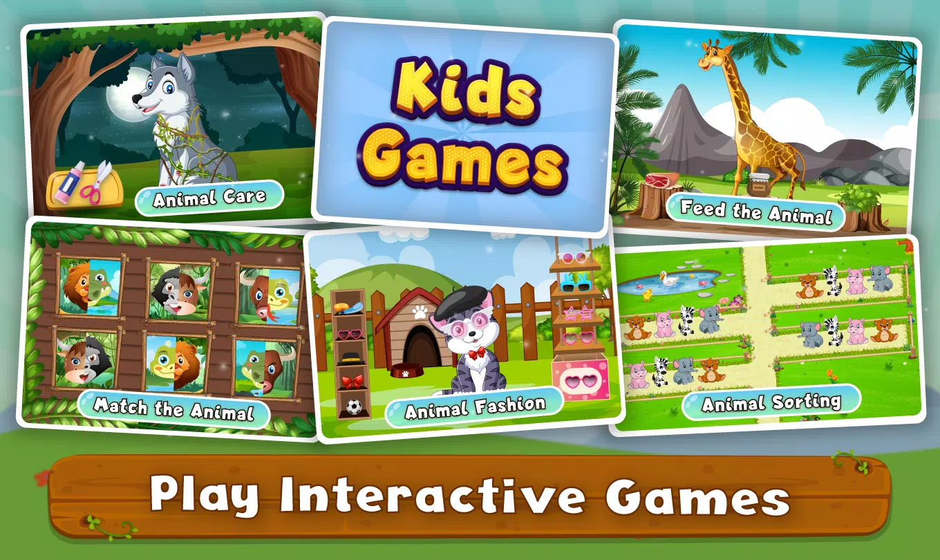 Kids Animal Sounds & Games Tangkapan skrin 1