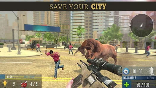 Angry Bull Attack Shooting Screenshot 2