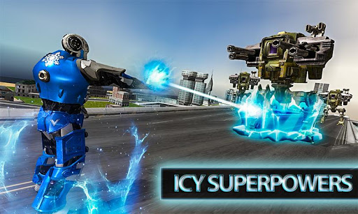 Ice Superhero Flying Robot - F Ekran Görüntüsü 1