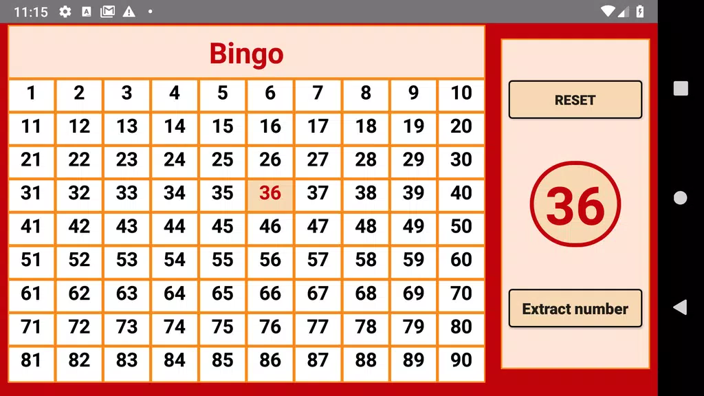 Bingo - numbers extractor - 90 numbers スクリーンショット 0