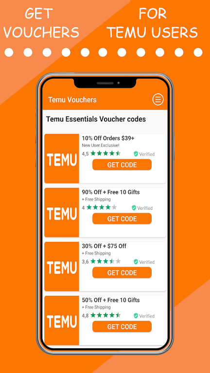 Temu Vouchers Zrzut ekranu 1