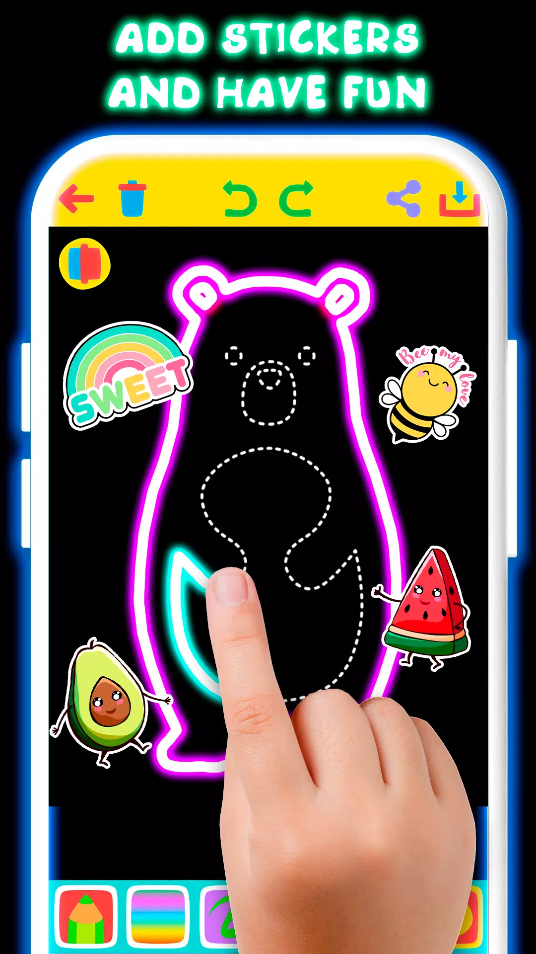 Drawing For Kids - Glow Draw Zrzut ekranu 3