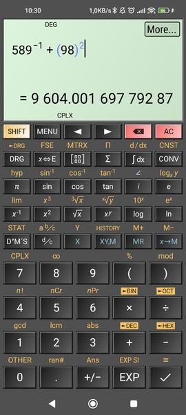 HiPER Scientific Calculator Скриншот 1