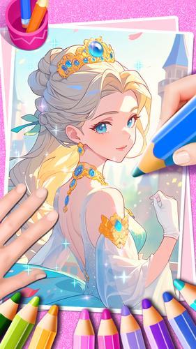 Princess Game Fantasy Coloring स्क्रीनशॉट 3