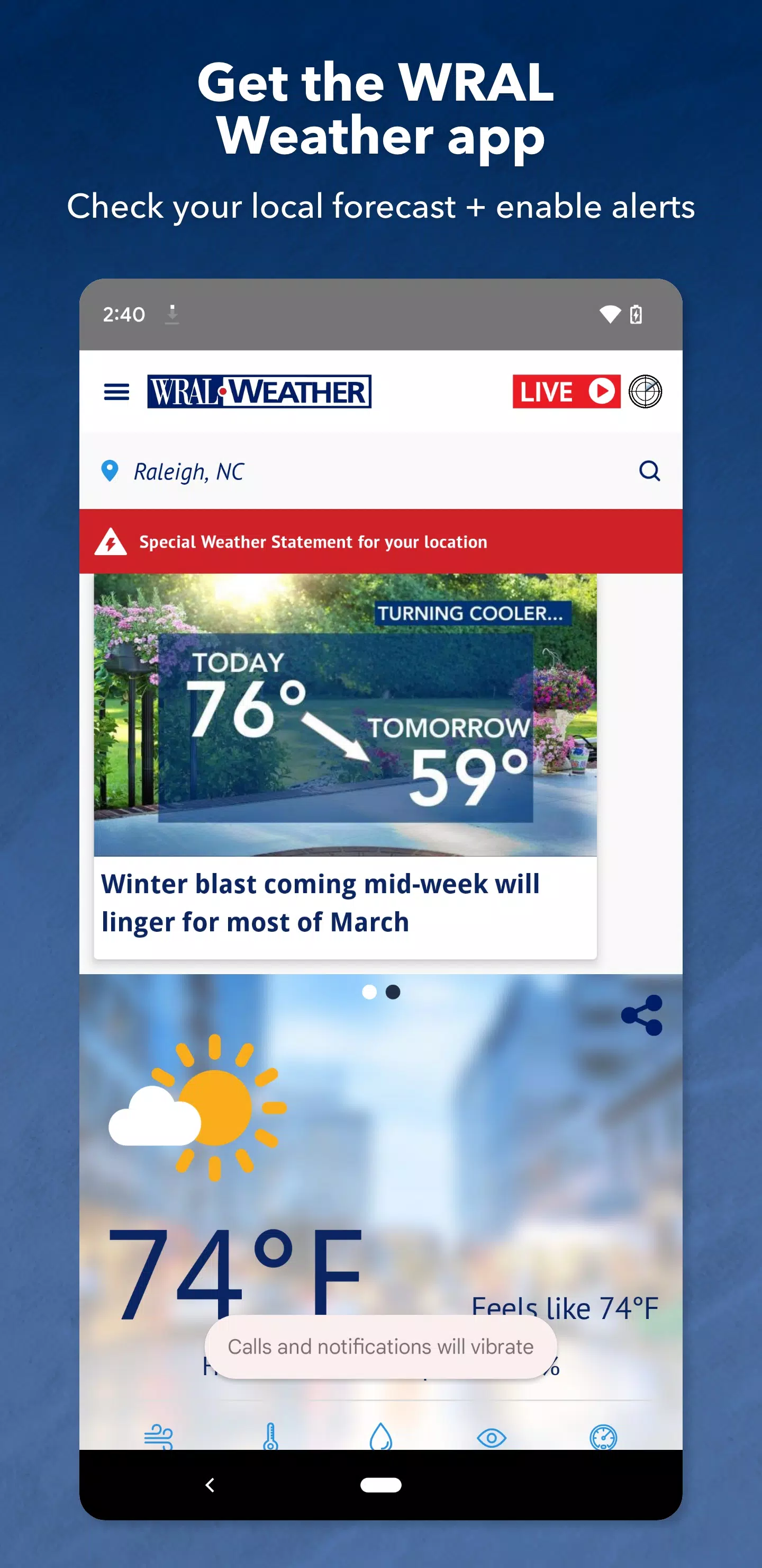 WRAL Weather Captura de pantalla 0