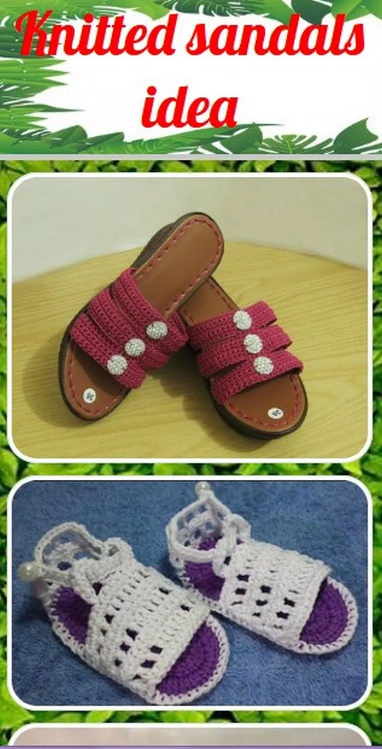 Knitted sandals idea Captura de pantalla 0