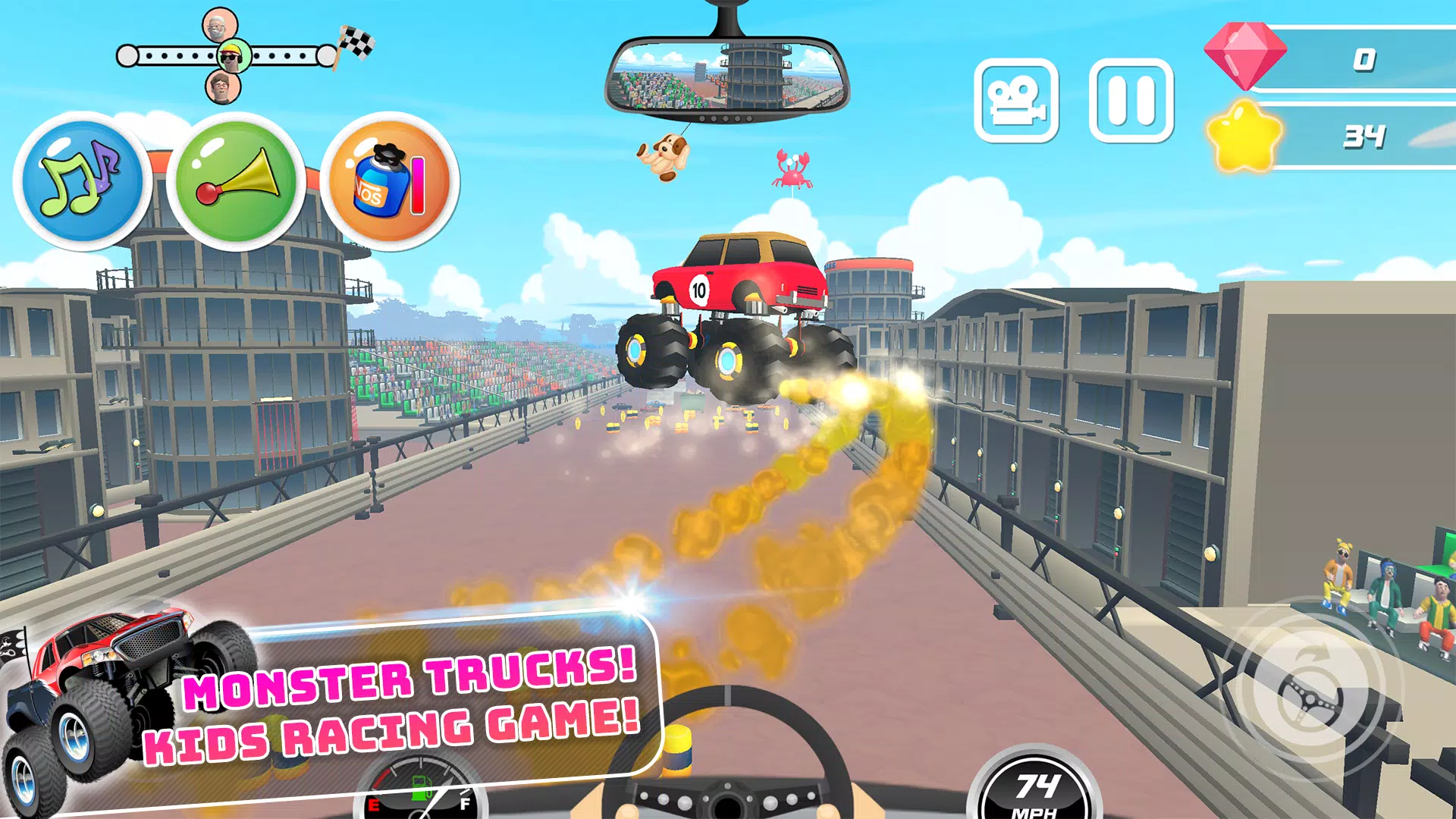 Monster Trucks Kids Race Game ဖန်သားပြင်ဓာတ်ပုံ 0