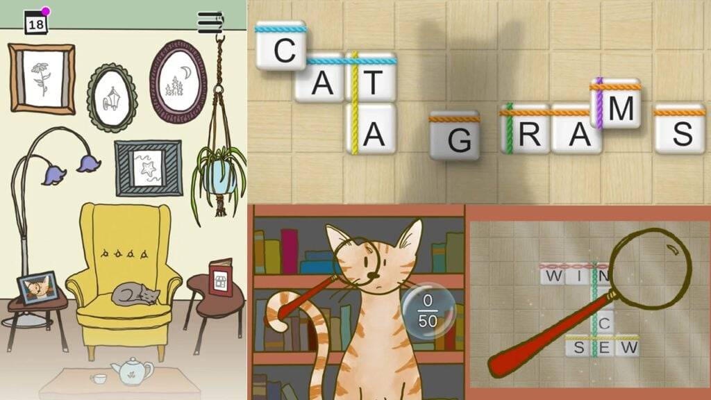 Kaibig -ibig na mga pusa na prowl sa wordplay: ang mga catagram ay nag -debut sa Android