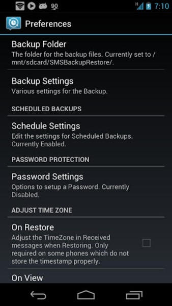 SMS Backup and Restore Screenshot 1