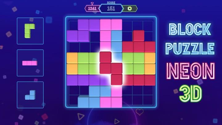 Block Neon 3D : Disco Puzzle Ekran Görüntüsü 0