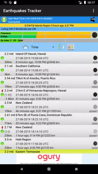 Earthquakes Tracker Captura de pantalla 0