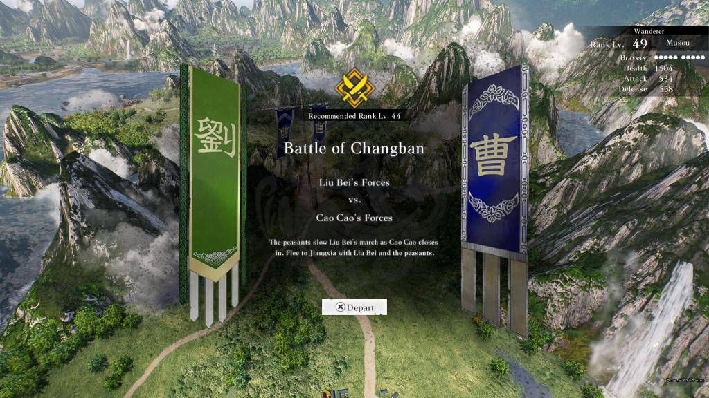 Battle of Changban mission prompt in Dynasty Warriors: Origins