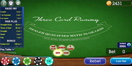 Vegas Three Card Rummy Screenshot 0