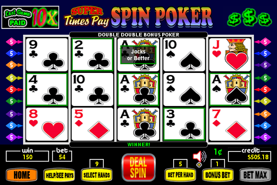 Super Times Pay Spin Poker - FREE Screenshot 0