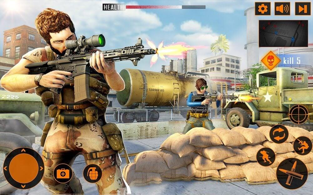 Commando Gun Shooting Games 3D स्क्रीनशॉट 2