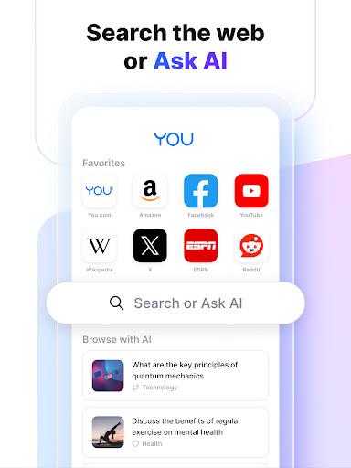 You.com AI Search and Browse スクリーンショット 1