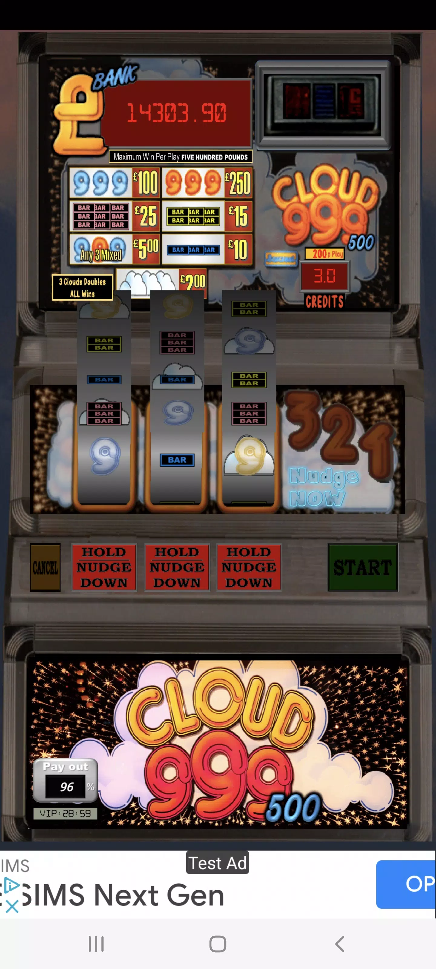 Cloud 999 UK Multi Stake Slot 螢幕截圖 2