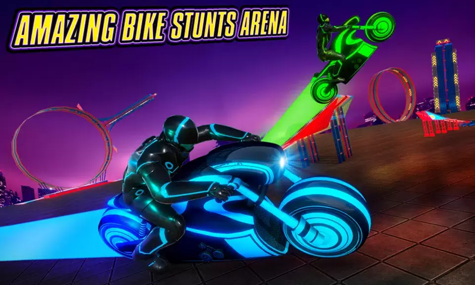 Light Bike Stunt Racing Game Ảnh chụp màn hình 2