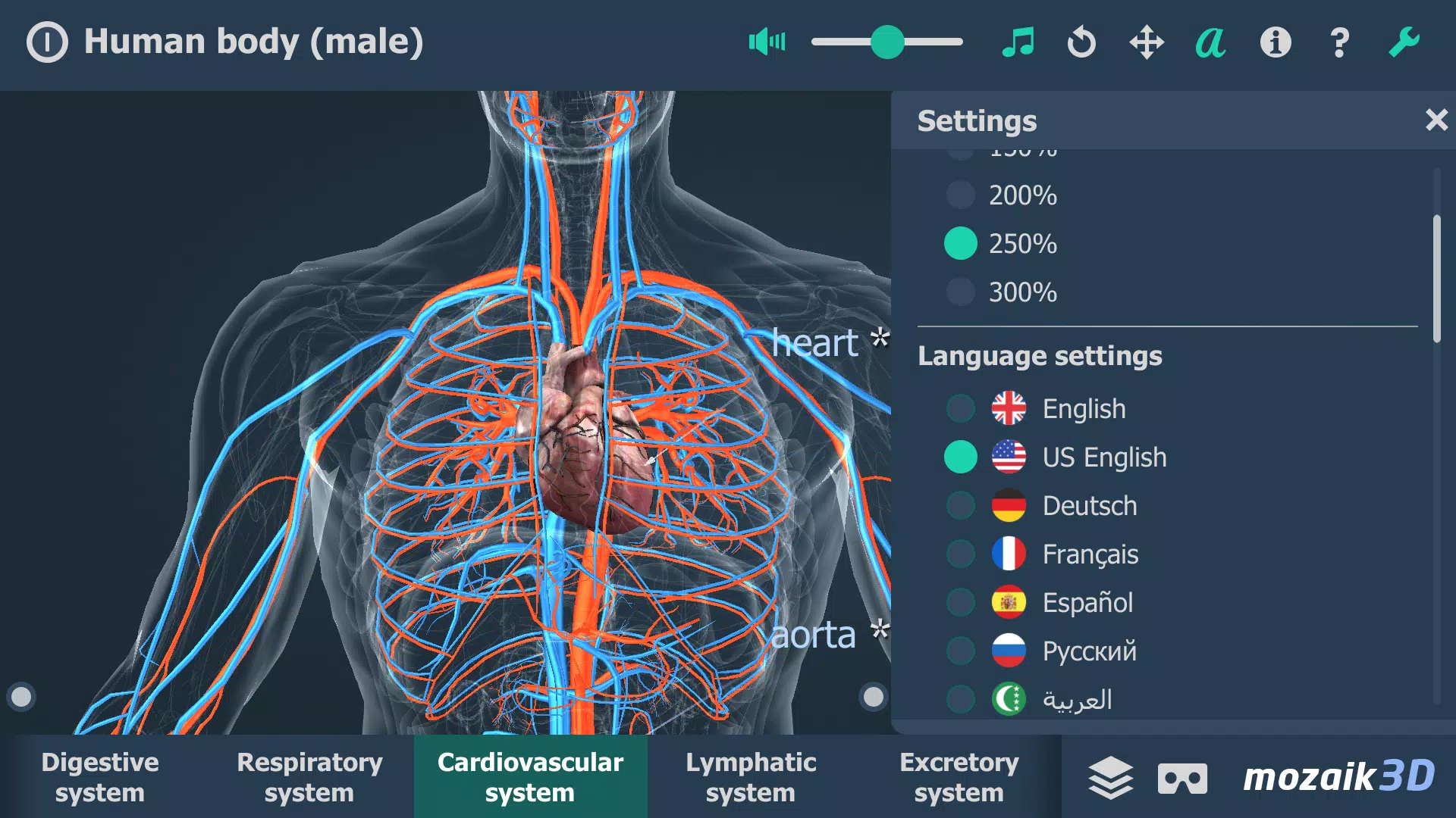 Human body (male) 3D scene 螢幕截圖 1