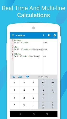 CalcNote - Notepad Calculator Schermafbeelding 0