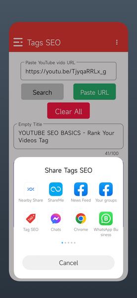 Tags SEO - Video Finder Captura de pantalla 1