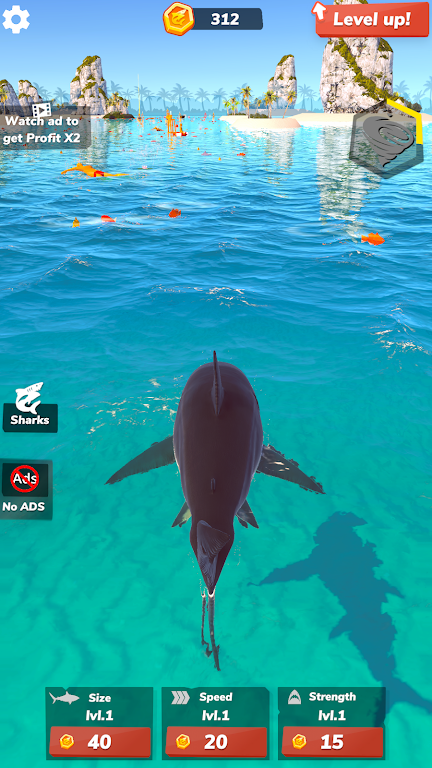 Idle Shark 2-Mega Tycoon Game 螢幕截圖 0