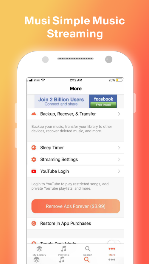 Schermata Musi : Simple Music Streaming Advice 2019 0